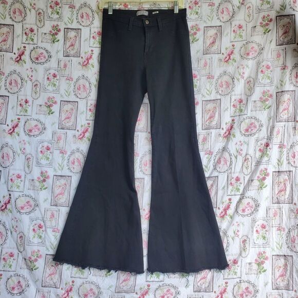 Judy Blue Jeans Womens 7/28 Black Flare Stretch Dark Wash Denim 28x31.5 - Picture 1 of 10